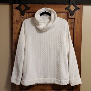 Reitmans Chenille Cabled Cowl Sweater Small